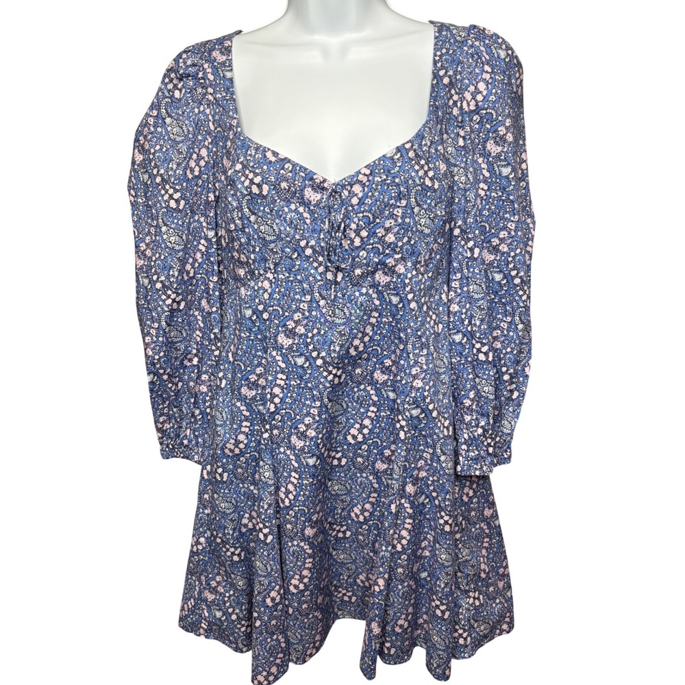 J. CREW Womens Blue Liberty Fabric Floral Paisley Smocked Mini Dress 6 Collab